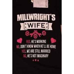 NWT-Millwright's Wife funny graphic fitted Redbubble T-shirt size medium